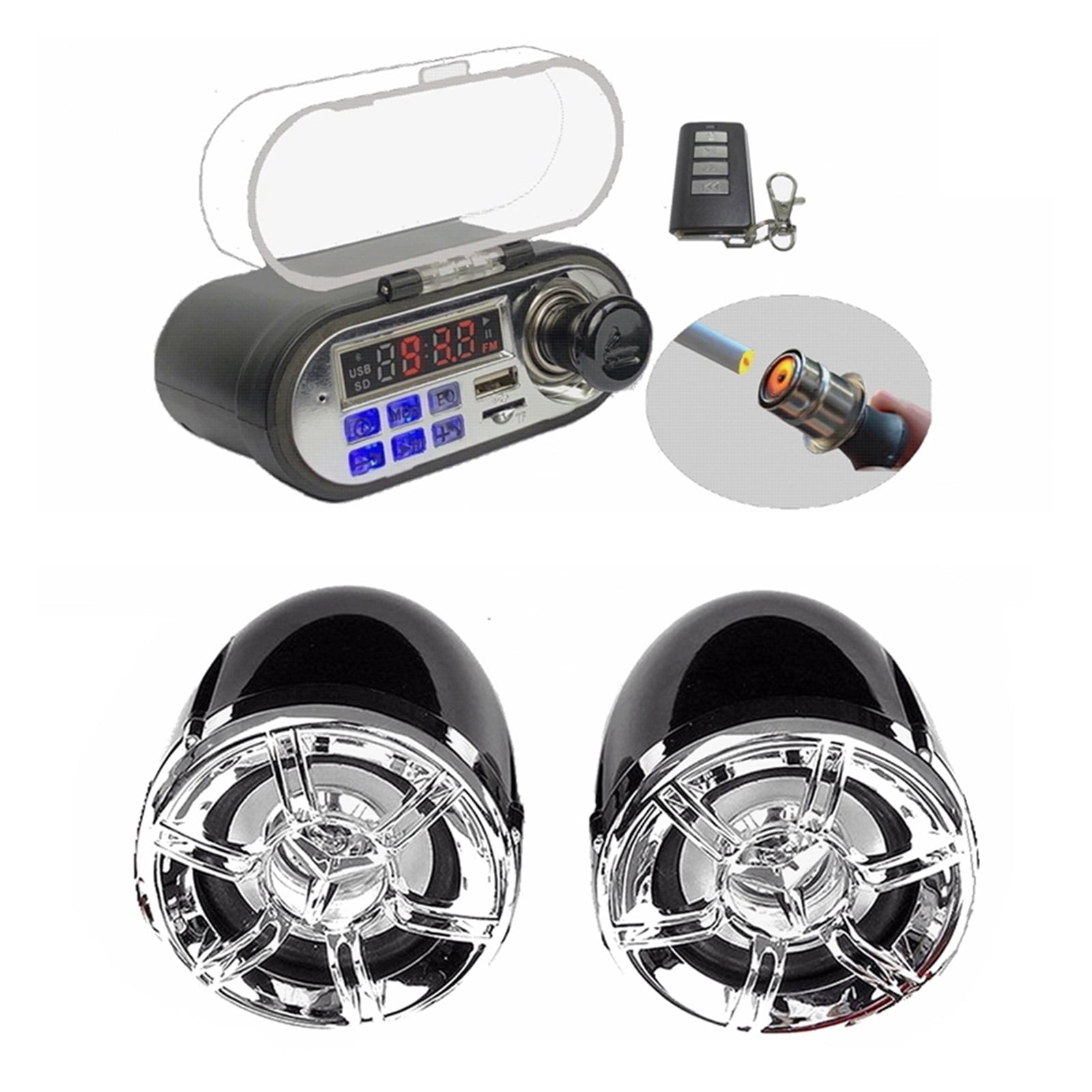 Motorcycle O Sound System Stereo Speaker Waterproof Motorbike Scooter FM Radio Bluetooth USB TF MP3 Music Player Kit ,Quality Sound