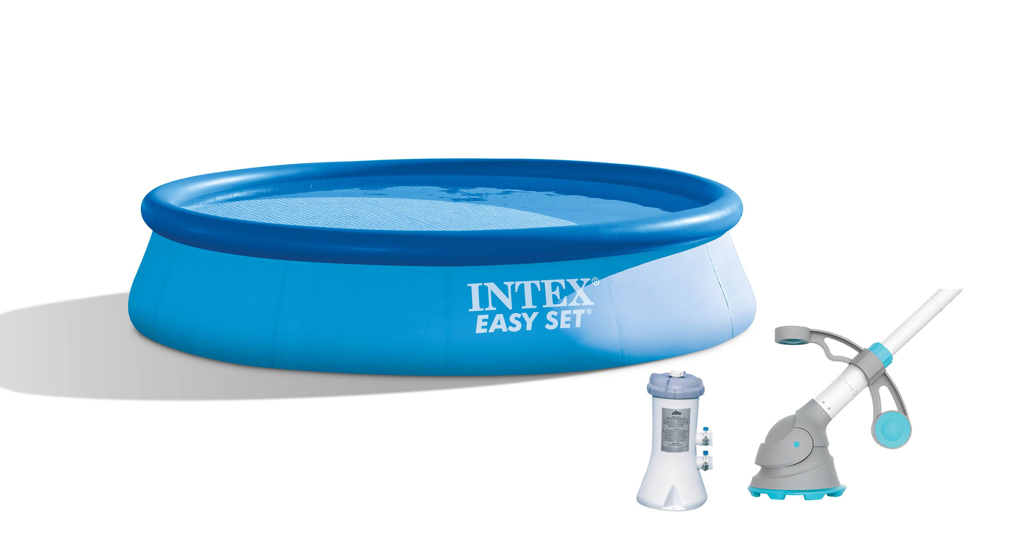 Intex 8ft,12ft,15ft X 30in/48in Easy Set Swimming Pool Set with Filter Pump 