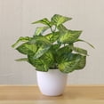 thumbnail image 6 of Bobasndm Artificial Potted Plants, Artificial Green Leaves with Natural Stone and Cement Pot, Fake Plants for Indoor and Room Decoration, 6 of 9