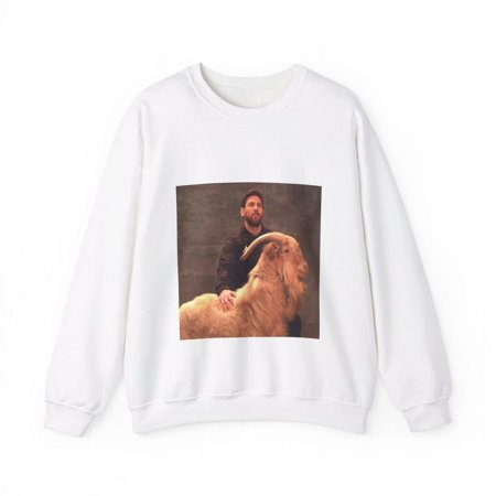 Messi GOAT Sweatshirt Lionel Messi with Goat Pullover Trendy Graphic Sweater Football Soccer Barcelona Argentina World Cup Champions League