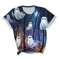 thumbnail image 5 of HOMBOM Womens Summer T Shirts Crewneck Fall Casual Short Sleeve Cozy Ladies Halloween Pullover Classy Tops,L, 5 of 5