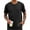 Black, variant on LANGWYQU Summer Short Sleeved Men Solid Color V-Neck Shirt Tops With Pocket