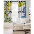 thumbnail image 4 of Summer Lemon Blackout Curtains for Bedroom Living Room, Oceans Blue Shells Starfish Flower White Wood Grain 63 In Long Thermal Insulated Room Darkening Drapes Grommet Window Treatments, 52 x 63 In, 4 of 9