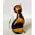 thumbnail image 1 of Brown Flower Cat Glass Figurine, 1 of 1
