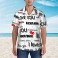 thumbnail image 5 of I Love You Men's 3d Print Casual Button Down Shirts, Novelty Hawaiian Short Sleeves S, 5 of 8