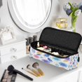 thumbnail image 6 of Hair Tools Travel Bag Heat-Resistant Curling Iron Organizer Bag with Detachable Heatproof Mat Travel Storage Case Blue and Purple Flowers, 6 of 8