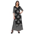 thumbnail image 1 of Moomaya Kurta Imprimée Col en V et Pantalon Palazzo Ensemble Robe Ethnique pour Femmes, 1 of 1