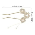 thumbnail image 4 of Unique Bargains 1 Pc Classic Flowers Tassel Hair Pins Hair Clips for Women 4.84"x2.52"x0.47" Gold Tone, 4 of 5