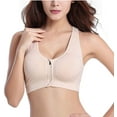 thumbnail image 4 of 3 Pack Women's Zip Front Sports Bra Wireless Post-Surgery Bra Active Yoga Sports Bras, 4 of 5