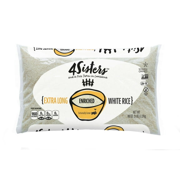 4Sisters Enriched White Long Grain Rice, 5 lbs
