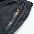 thumbnail image 3 of SWSMCLT Men's Athletic Long Shorts Elastic Waist Quick Dry Capri with Zipper Pocket Hiking Running Gym Summer Below Knee Length Black 36, 3 of 5