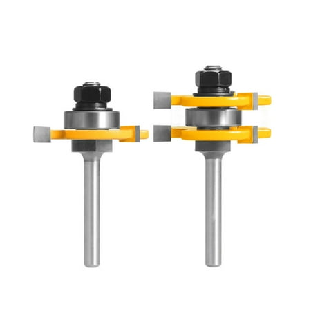 

moobody Set of 2PCS Shank Milling Cutter Router Bits Set T-slot Wood Cutters for Woodworking Carpener Portable