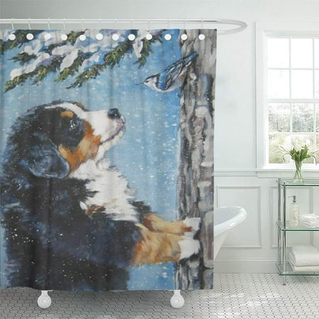 Yusdecor Shepard Bernese Mountain Dog, Masculine Fabric Shower Curtains Canada