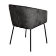 thumbnail image 4 of Voro Dining Chair Set of 2- Gray Velvet- Sleek Black Metal Legs, 4 of 6
