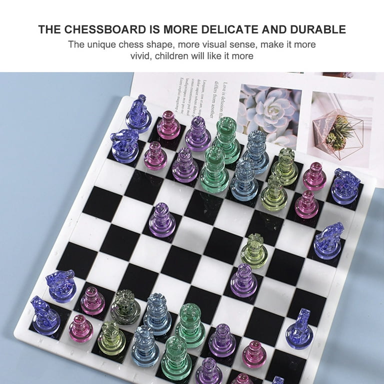 Funshowcase Epoxy Resin Dice Dominoes Chess Molds, Chess Mold #2595