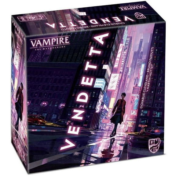 Vampire: The Masquerade - Vendetta, Competative Strategy Card Game, Ages 14 , 3-5 Players, 30 Min