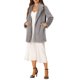thumbnail image 2 of Abrigo de piel sintética con solapa INSPIRE CHIC para mujer, chaqueta cálida y difusa de invierno con bolsillos, talla XS, gris, 2 of 6