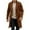Brown, variant on Mens Trench Coat Slim Fit Double Long Peacoat Color: Brown Size: XL