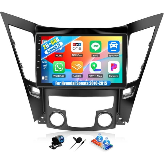 Rimoody 2G 64G Android 13 Car Stereo for Hyundai Sonata 2010-2015 9 Inch Touch Screen with Wireless CarPlay Android Auto Mirror Link 26UI Bluetooth FM GPS Navigation WiFi SWC Backup Camera