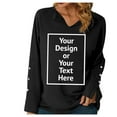thumbnail image 4 of asddcavvf Bikinis Sets for Women Women's V Neck Long Sleeve Button Cuff Top Solid Color Casual Loose, 4 of 9
