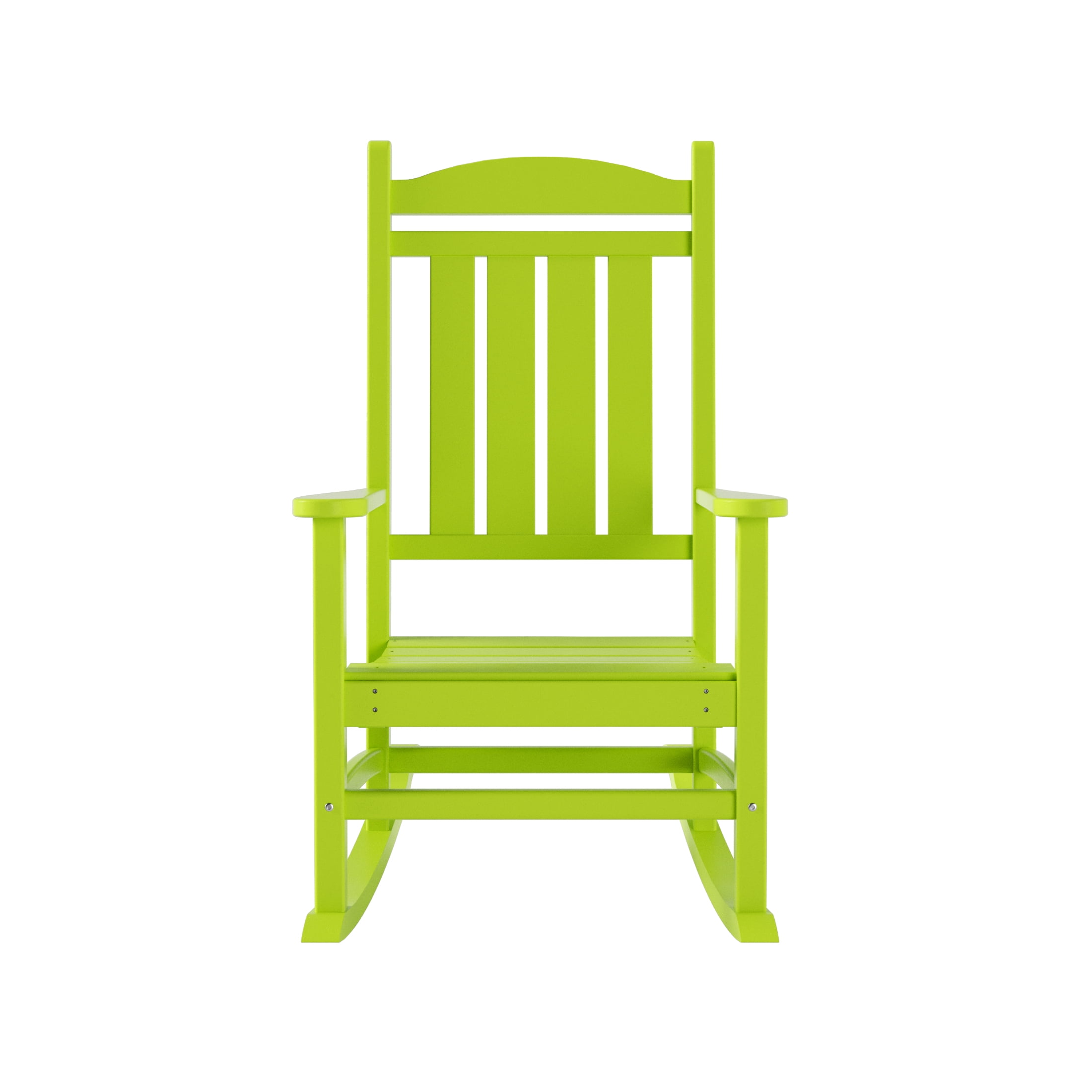 GARDEN Set of 2 Classic Plastic Adirondack Porch Rocking Chairs, Lime