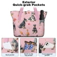 thumbnail image 2 of Tote Bag for Women - Schnauzer Dogs and Flowers Shoulder Bag - Large Utility Work Duffle Bag with Zipper Handbag for Travel, Work, Sprots, 2 of 5