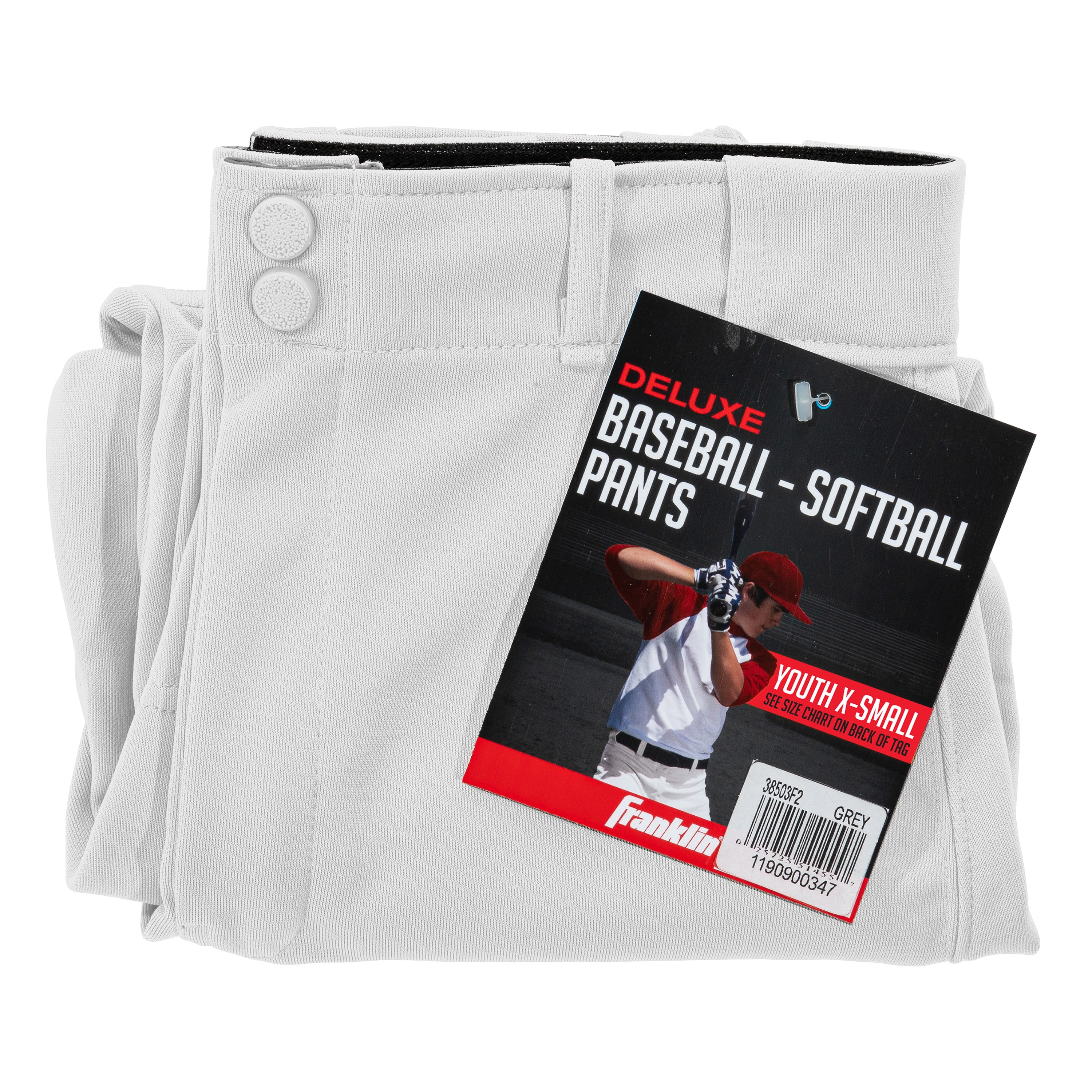 Franklin Sports Youth Baseball Pants, White, Extra Small 