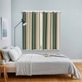 thumbnail image 5 of Curtains 84 Inches Long 2 Panels, Green Brown Striped Grommets Window Treatment Curtain, Modern Stripes Art Farmhouse Thermal Curtains Drapes for Living Room/Bathroom, 5 of 9
