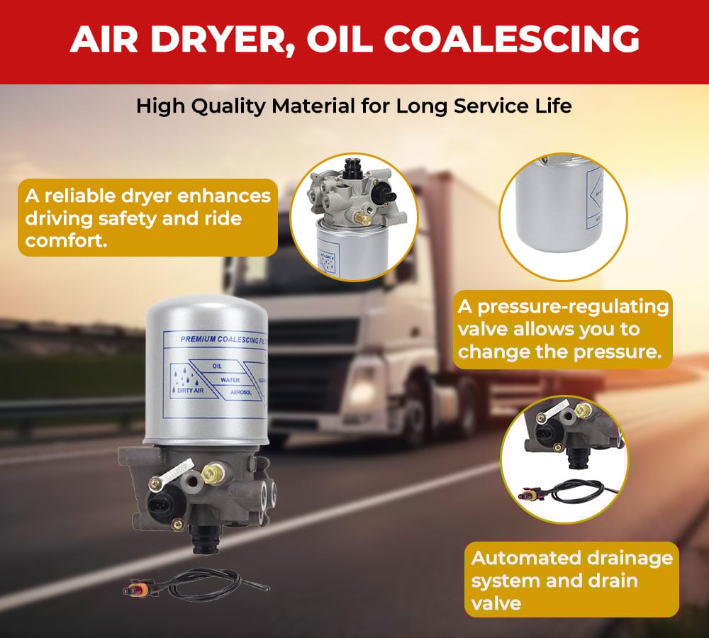 thumbnail image 2 of 2 - Pack R955082 Air Dryer, Oil Coalescing System Saver 1200UP - 12 Volt Dedicated Purge Tank Replaces Wabco 4324210030 432421032R, Freightliner TDA R955082, Meritor S4324210337, 2 of 7