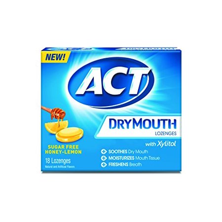 3 Pack ACT Dry Mouth Lozenges, Sugar-Free, Honey-Lemon, 18 Count each (54