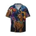 thumbnail image 2 of Lsque Scooby-Doo print Men's Cuban Collar Short Sleeve Shirt Summer Beachwear Casual Button Down Fashionable Vacation Leisure Shirt-Large, 2 of 7