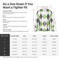 thumbnail image 5 of Hirioo Light green and black argyle for Men's Hawaiian Shirt,Summer Short-sleeve Shirt,Beach Party Shirt-Small, 5 of 7