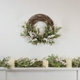 thumbnail image 2 of Northlight Artificial Christmas Twig Wreath with Frosted Foliage and Berries, 24-Inch, Unlit, 2 of 4