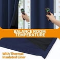 thumbnail image 2 of Navy Blue 100% Blackout Curtains 68 Inch Length for Bedroom, Double Layer Full Room Darkening Drapes with Grommet Thermal Insulated Energy Saving for Living Room, 2 Panels, 42 X 68 Inch, 2 of 8