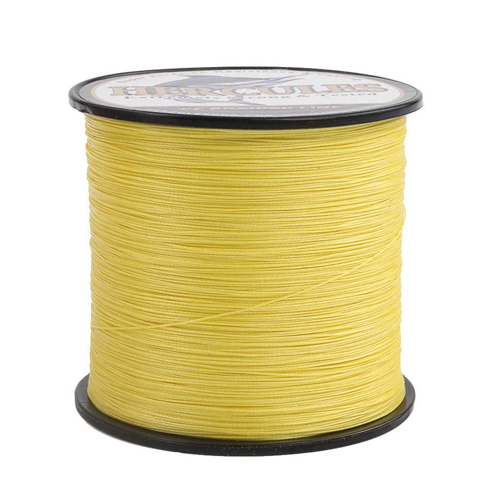 HERCULES Super Cast 500M 547 Yards Braided Fishing Line 30 LB Test for Saltwater Freshwater PE Braid Fish Lines Superline 8 Strands - Yellow, 30LB (13.6KG), 0.28MM