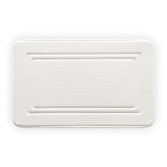 FUDAKUNA Soft Memory Foam White Bath Rugs Non- Slip Absorbent 20" x 32" Bathroom Mat Geometric Pattern Rug Machine Washable
