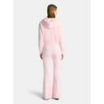 thumbnail image 2 of No Boundaries Velour Hoodie and Flare Pants Set, 2-Piece, Women’s, 2 of 4