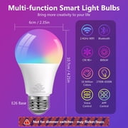 DAYBETTER WiFi Smart Light Bulbs, Color Changing LED Light Bulbs, A19 E26 9W 60W Equivalent, 2.4Ghz Only, RGBW Dimmable Smart Bulbs, 6 Pack