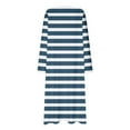 thumbnail image 5 of Kaemgyyd Women Long House Coat Plus Size Robes Crew Neck Full Length Nightgowns for Shower Cute Striped Loungewear S-5Xl, 5 of 6