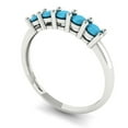 thumbnail image 2 of 0.35 ctw Wedding Band for Women - 14K White Gold Simulated Turquoise Stackable Eternity Ring, 2 of 6