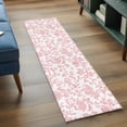 thumbnail image 3 of 2'x6' Rug Runners for Hallways Kitchen, Coral Red Flower Non Slip Entryway Beside Floor Carpet Runner, Vintage Farmhouse Boho Leaf Spring Washable Laundry Room Bedroom Throw Rugs Mat for Family Pet, 3 of 8