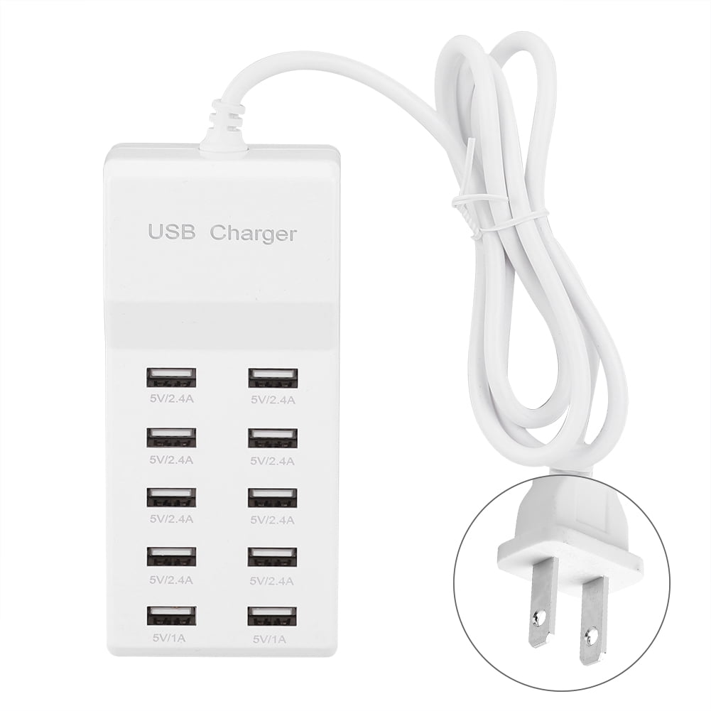 White Intelligent USB Adapter, USB Charger, 5V For Home Mobile
