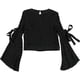 thumbnail image 2 of bar III Blusa de punto con hombros descubiertos para mujer, negra, pequeña, 2 of 2