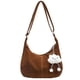 thumbnail image 3 of Bolso Gamuza Con Forma Media para Mujer Correa Ajustable Hobo (), 3 of 9