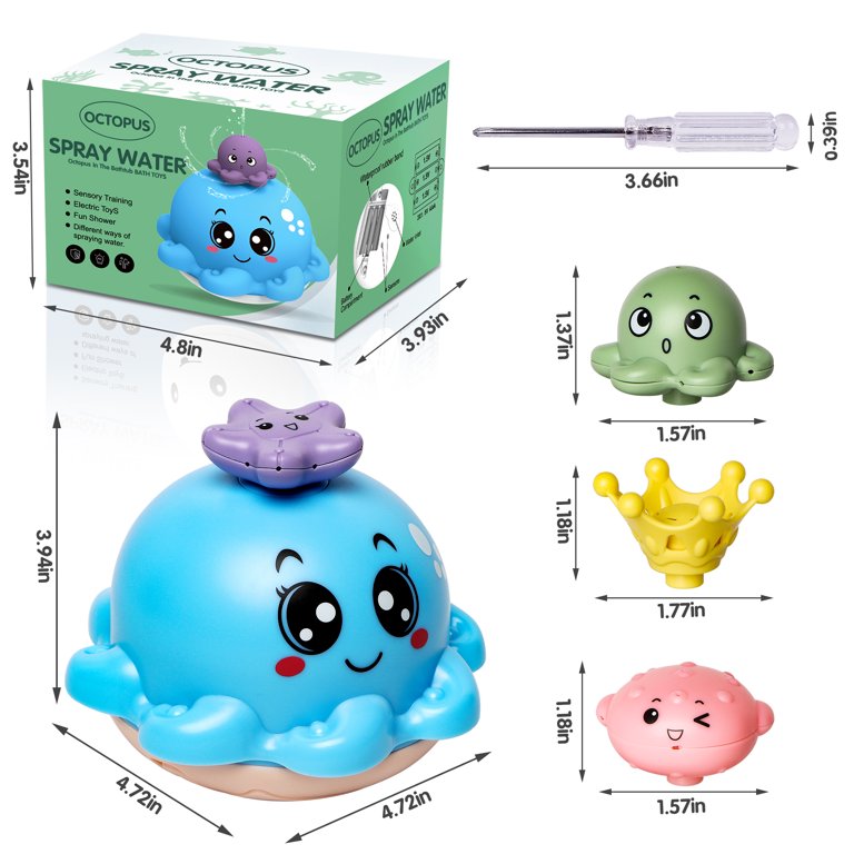 4 Modes Octopus Bath Toys, Rechargeable Baby Bath Toys, Light Up