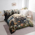 thumbnail image 3 of Feelyou Rustic Bear Boy Comforter Set 7pcs, Vibrant Groovy Floral King Bedding Sets, 3 of 8