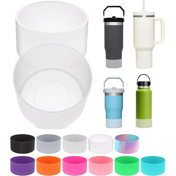 wonima44 2PCS for Stanley Boot, Silicone Bottom for Quencher Adventure 40oz 30oz IceFlow 20oz 30oz Bottle&for Hydroflask Tumbler 12-24oz for Stanley Cup Accessories Avoid Scratches&Noise