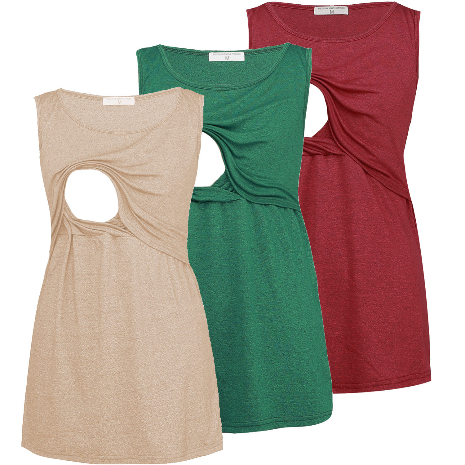 Bearsland Female Sleeveless Maternity Tank Tops Breastfeeding Nursing