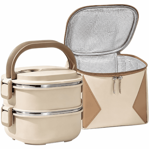 THENNIKIGO Bento Box , Insulated,1.4L Capacity Comes with Thermal Bag , Leak-Proof, 304 Stainless Steel, Microwave Safe