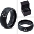 thumbnail image 4 of Tungsten Star Astronomical Object Luminous Spheroid Band Ring 8mm Men Women Comfort Fit Black Dome Polished, 4 of 4